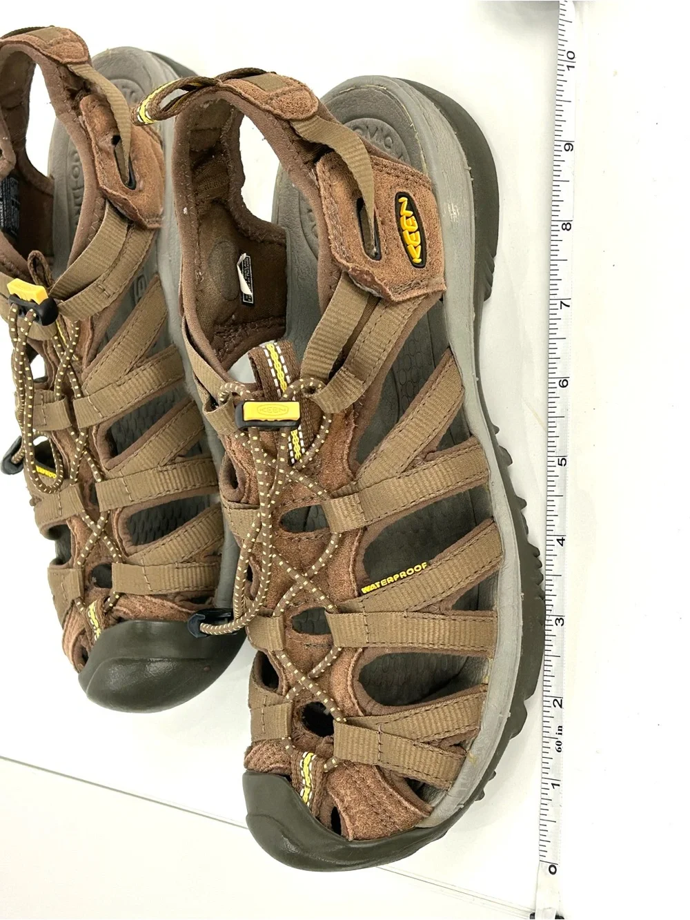 Keen Brown Sport Sandals with Yellow Accents